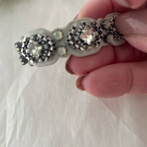 Stella&Dot original silver rectangles/squares. 2 diamond like stones every 1".